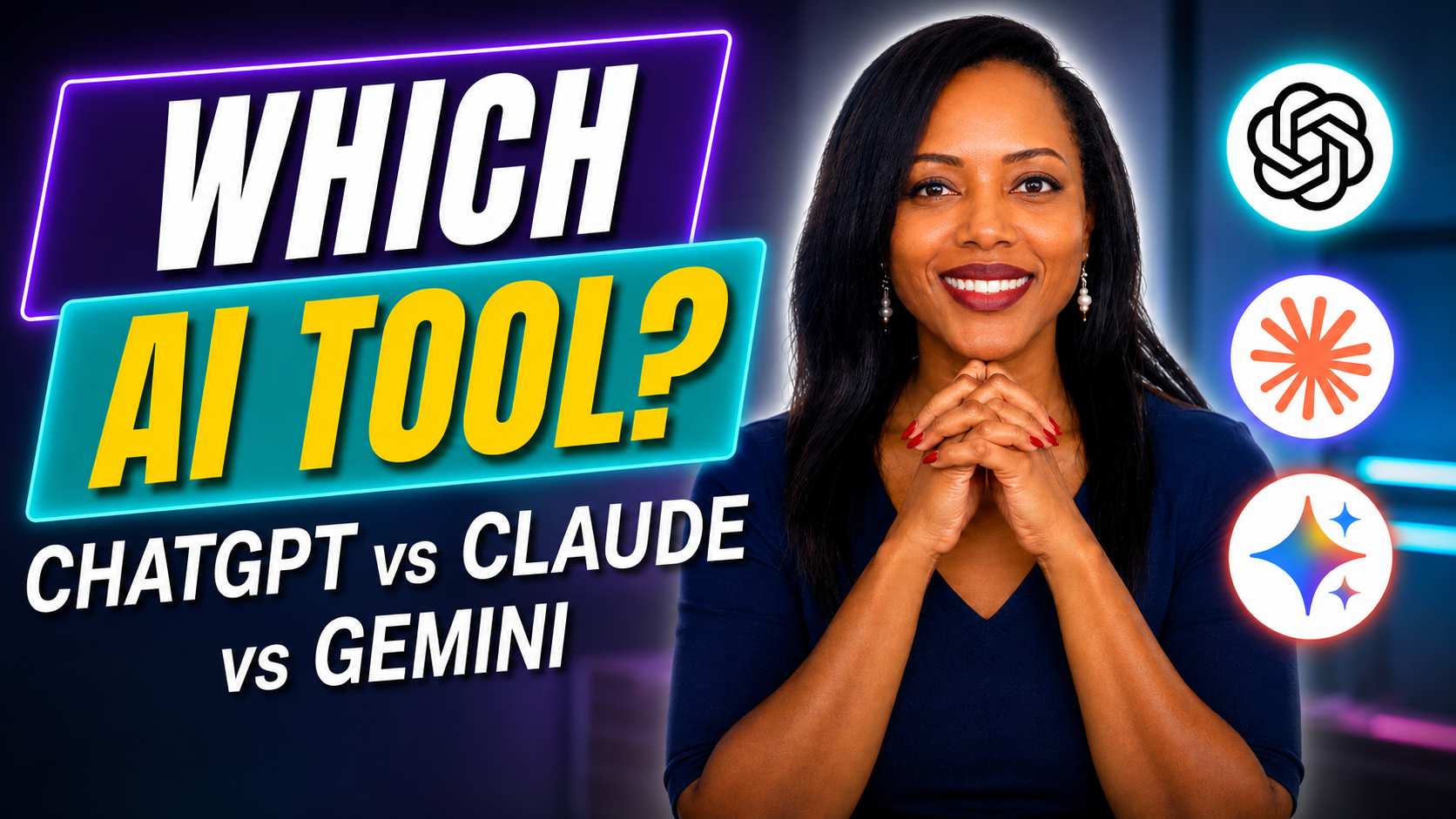 Dr. Renée Walker comparing ChatGPT, Claude, and Gemini AI tools for creators, coaches, and personal brands.